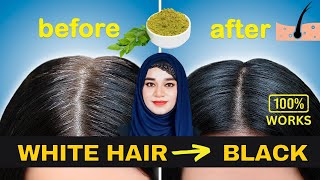 HOW TO COLOR WHITE HAIR BLACK NATURALLY with HENNA &amp; INDIGO @ramshasultankhan  #greyhair #hairdye