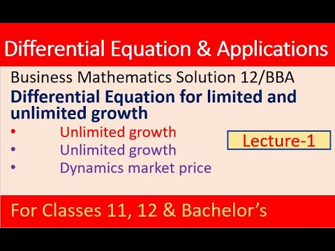 differential equation & application |limited and unlimited growth ...