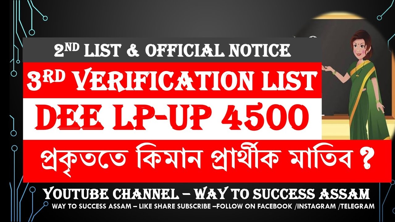 DEE LP-UP 4500 Post Verification Cutoff & 3rd Verification list