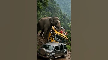 Elephant attack passenger #shorts #wildlife #elephant #animals