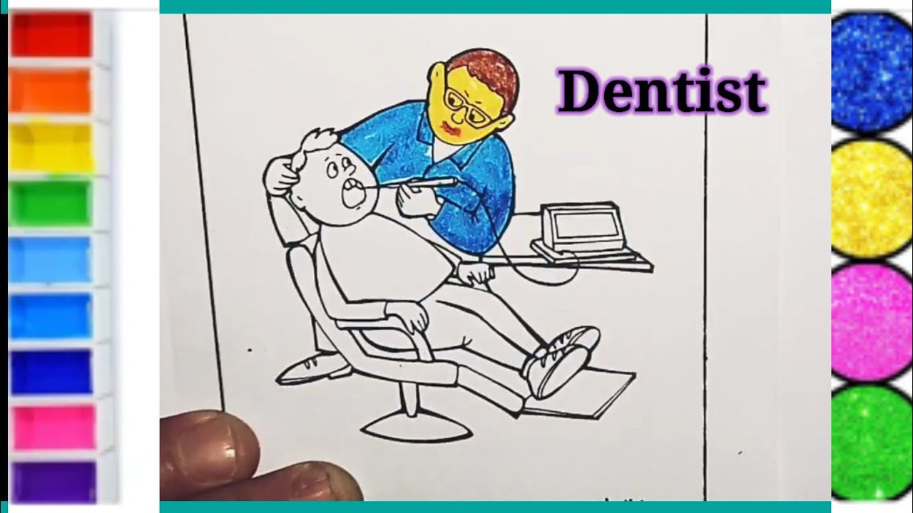 Dentist Drawing and Coloring for kids How to draw and color a Dentist
