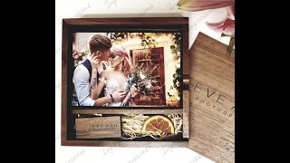 Walnut 6x4 Wood Photography Presentation Box + USB Flash Drive