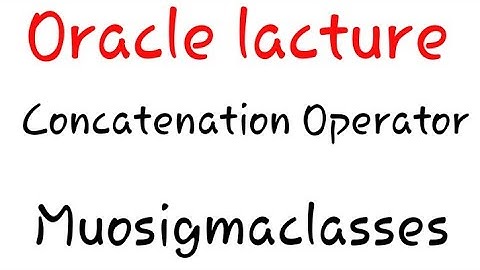 concatination operator with select statement Oracle