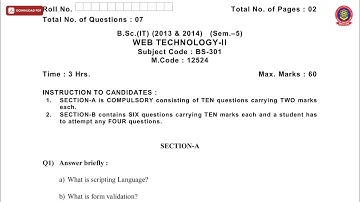 BSC IT 5TH SEM WEB TECHNOLOGY 2ND MAY 2019 | PTU