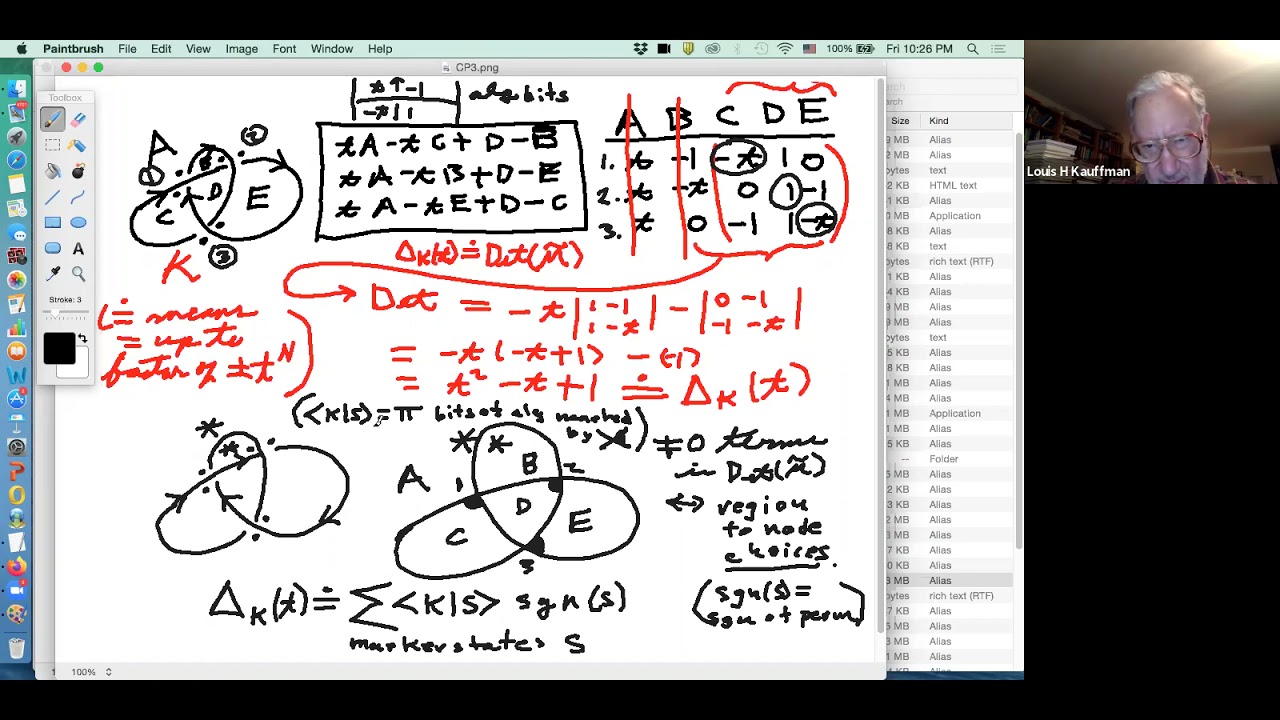 Louis Kauffman, Virtual Knot Theory and Khovanov Homology (lecture 14)