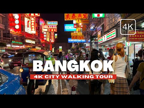 🇹🇭 BANGKOK, THAILAND WALKING TOUR - Chinatown Yaowarat Walking Street [4K Ultra HD - 60 FPS]