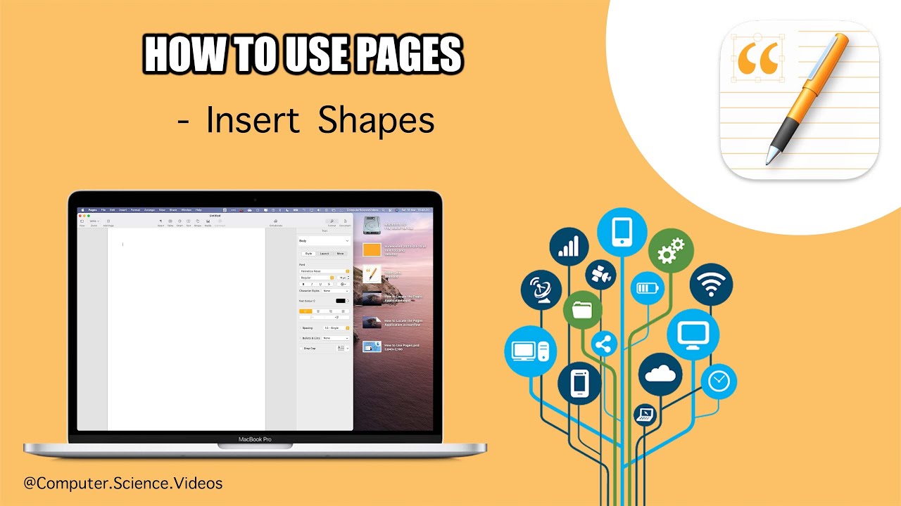 How to INSERT Shapes to a Document On the Pages Application Using a Mac ...