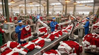 Inside the Santa Costume Factory: Making Classic Santa Suits from Fabric (Full Process)