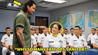 “Why So Many Tattoos, Single Dad Janitor?” the Navy SEAL Jokes – His Answer Shuts Everyone Up