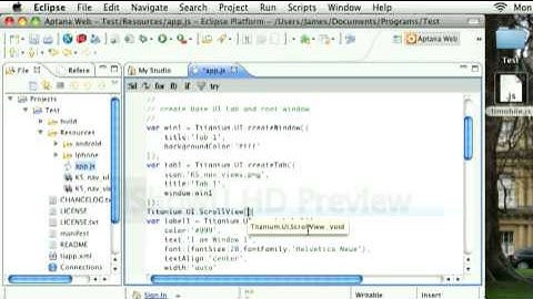 Titanium Autocomplete Eclipse