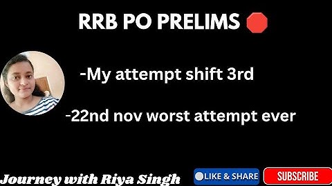 RRB PO shift 3rd 😣 Self given analysis| My attempt || Moderate to tough shift 😔 #ibps #rrb #rrbpo  