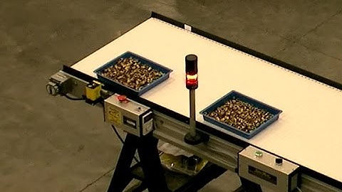 Assembly Line Conveyor with Sensors and Alarm
