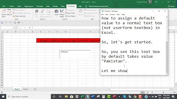 Assign default value to Text Box (also UserForm TextBox) in Excel
