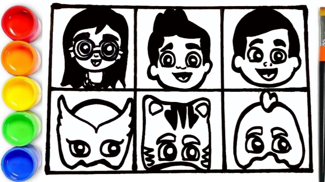 PJ MASKS Drawing Coloring Pages for Kids Coloring PJ Masks Catboy