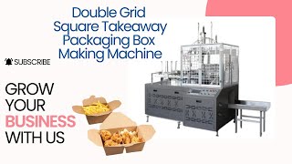 Double Grid Square Fried Chicken Takeaway Packaging Paper Box Making Machine#boxpacking #chickenbox