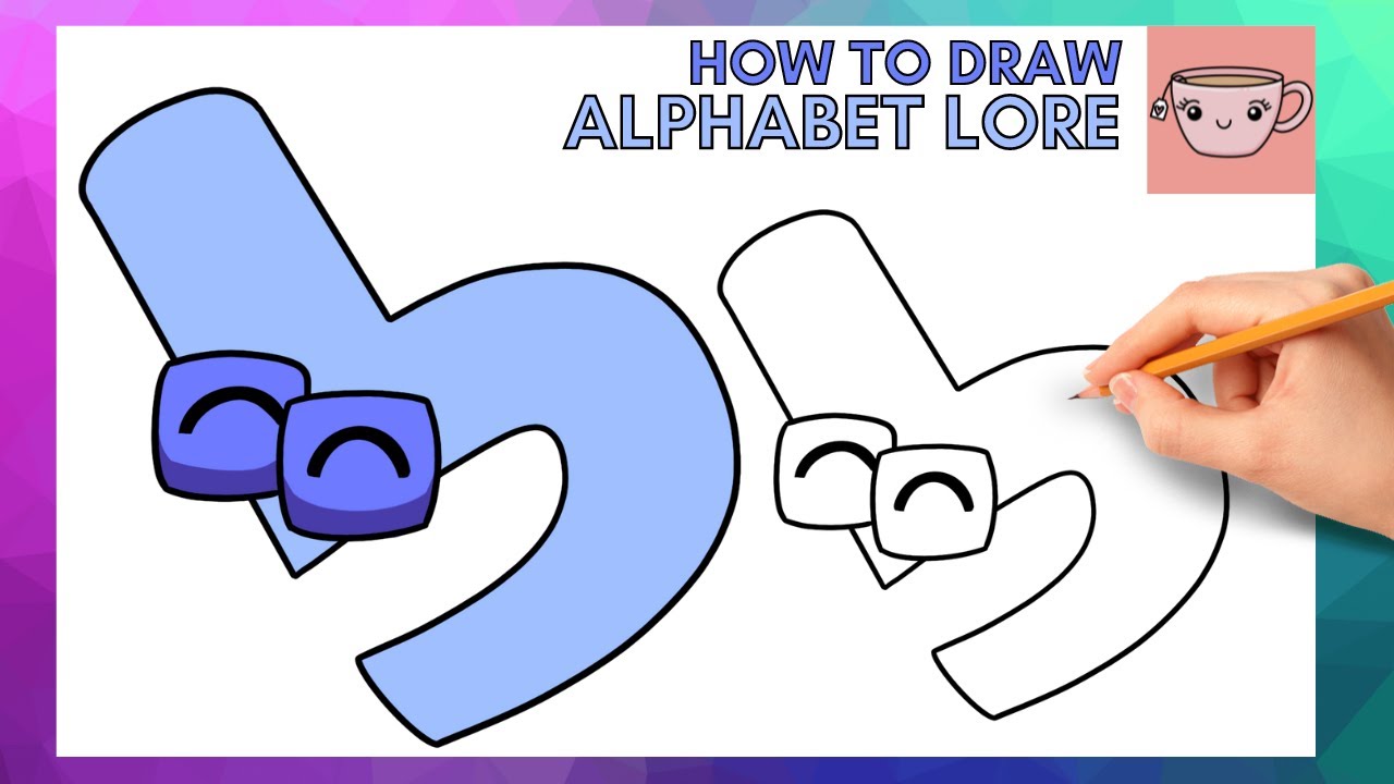 How To Draw Alphabet Lore - Lowercase Letter B  Cute Easy Step By Step  Drawing Tutorial 