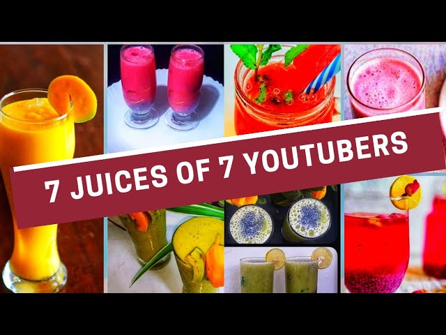 7 juices of 7 youtubers//Collab video//Reshus kitchen travel vlog