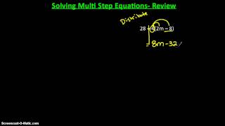 Honig- Multi Step Equations (Combining Like Terms/Distributive Property)