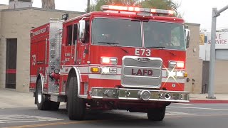 LAFD Engine 73 & Rescue 73 Responding