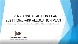Office of Community Development 2022 Annual Action Plan Meeting