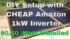 1000W Cheapest Amazon Y&H Grid Tie Inverter Solar Panel Setup Review