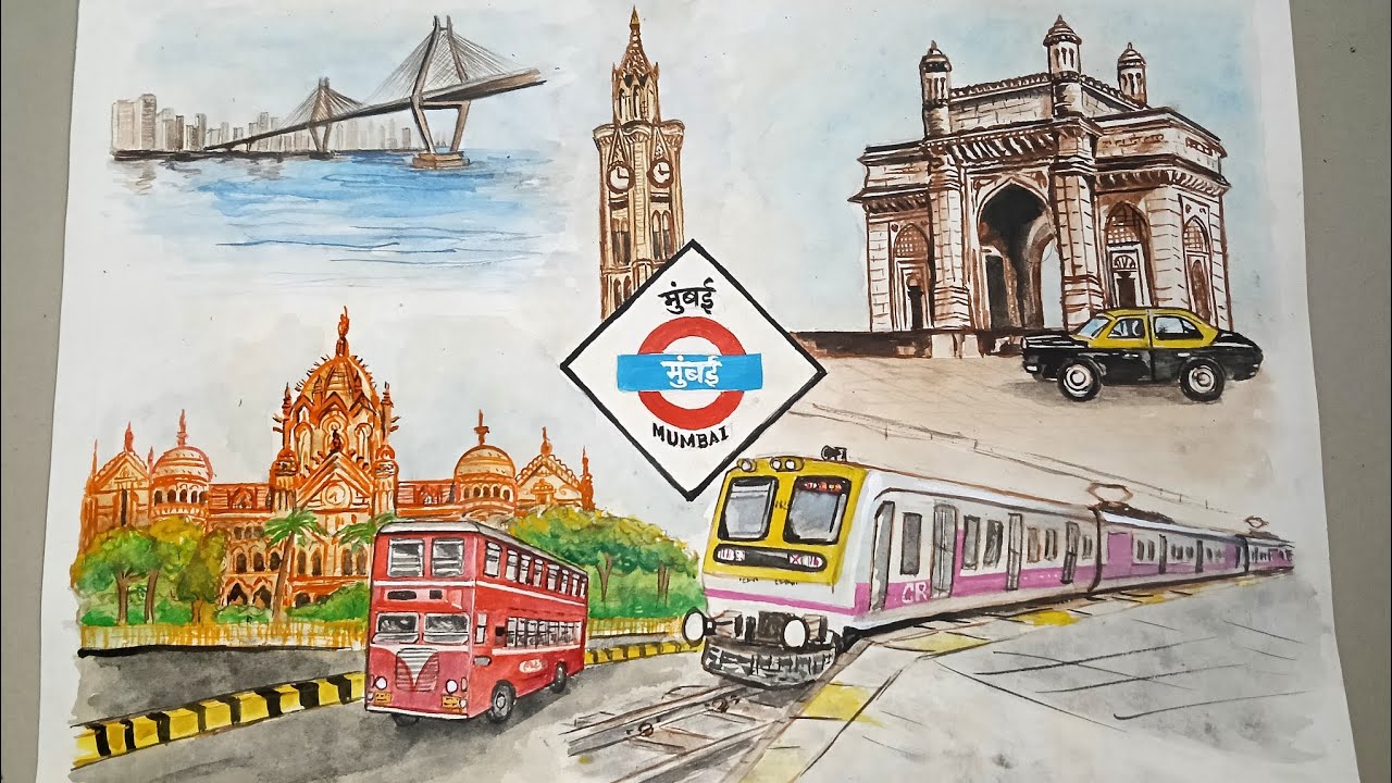 Easy Mumbai City Drawing Tutorial| How to Draw Mumbai Step by Step 