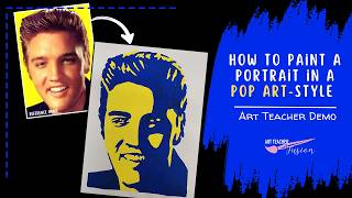 How to Paint a Pop Art Portrait, Elvis Presley, Andy Warhol Silk-screening Style, Contrasting Colors
