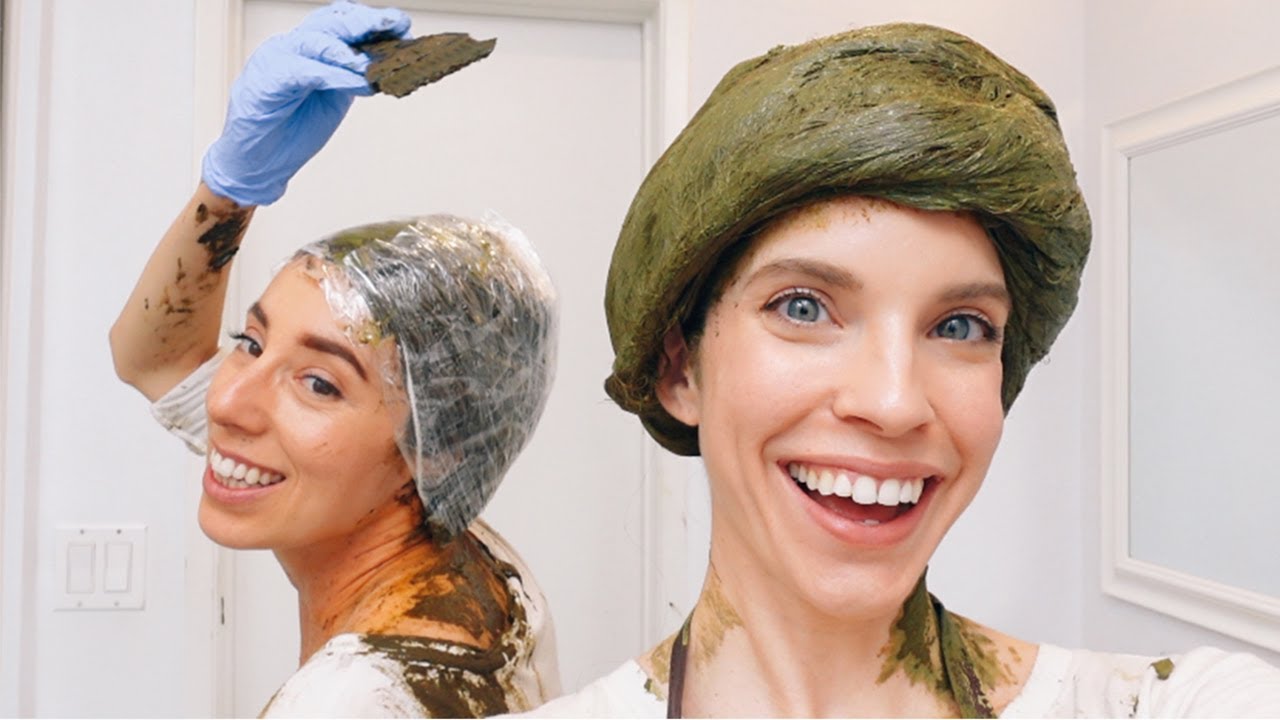 PAINTING OUR HAIR WITH HENNA! Ayurvedic long Haircare with Cassia and