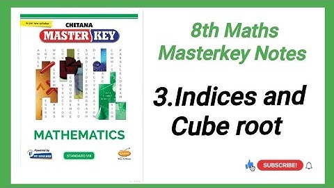 3.Indices and Cube root / 8th Maths Masterkey Notes