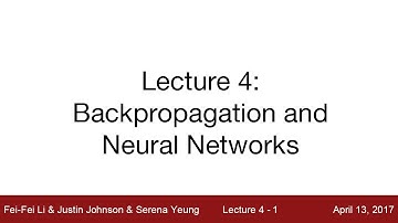 Lecture 4 | Introduction to Neural Networks