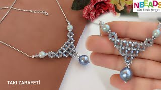 Nbeads.com /Kristal boncuklu şık kolye yapımı//DIY Necklace out of bicone beads NbeadsTutorial