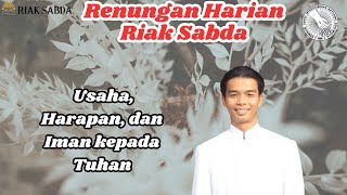 Renungan Harian//Riak Sabda//Kamis, 30 Mei 2024