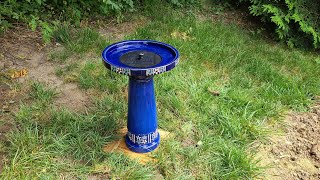 Smart Solar Ceramic Solar Bird Bath Assembly