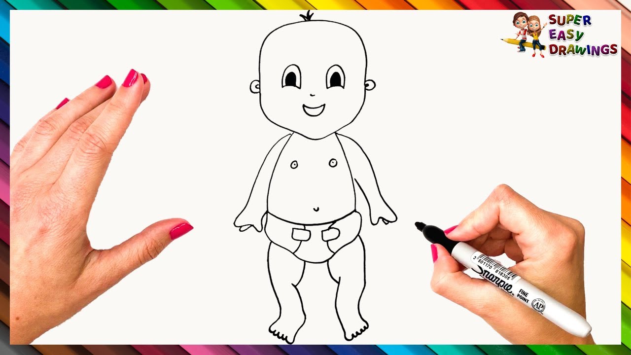 How To Draw A Baby Step By Step  Baby Drawing Easy - YouTube