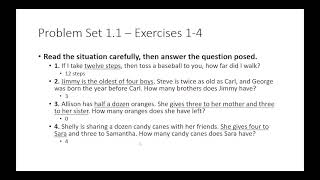 MTH 161 - Lecture 3 - Sections 1.1 and 1.2 Homework Review