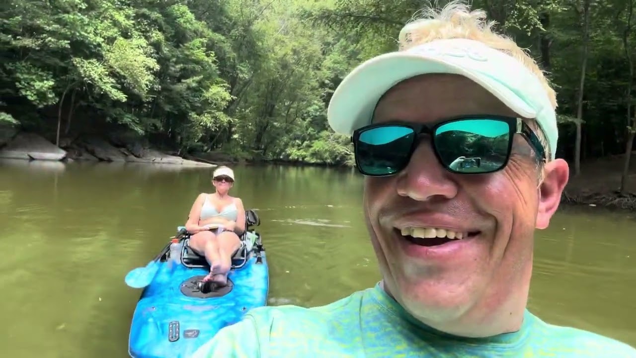 Olde Rope Mill Park family trip-Paddling to a local waterfall kayaks