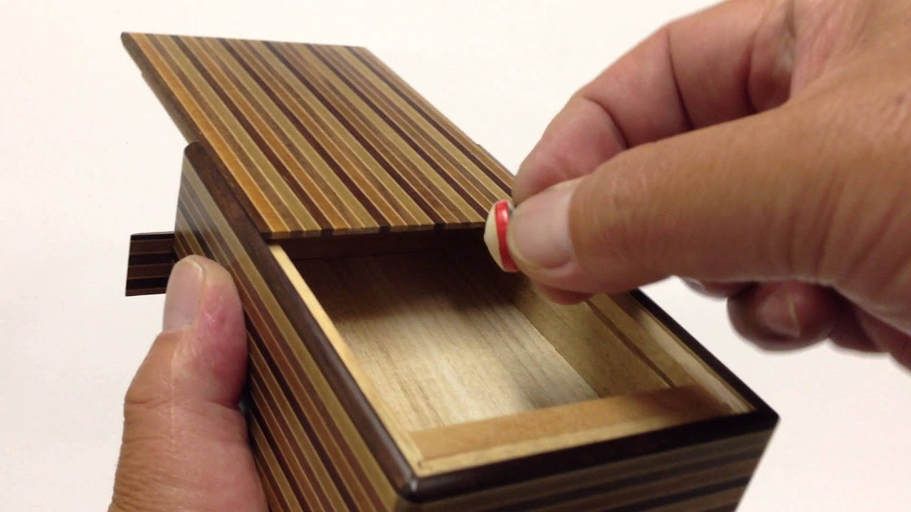 秘密箱7回ムク 音入り Japanese puzzle box 7steps with sound