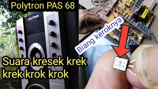 Polytron active speaker makes a crackling, crackling, crackling sound