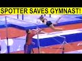 10 Gymnasts Saved By The Spotter!! 😅