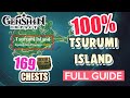 How to tsurumi island 100 full exploration   all chests guide  genshin impact 