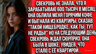 картинка: Свекровь не знала, что я зарабатываю 600 тысяч в месяц. Она облила меня горячим кофе и выгнала...