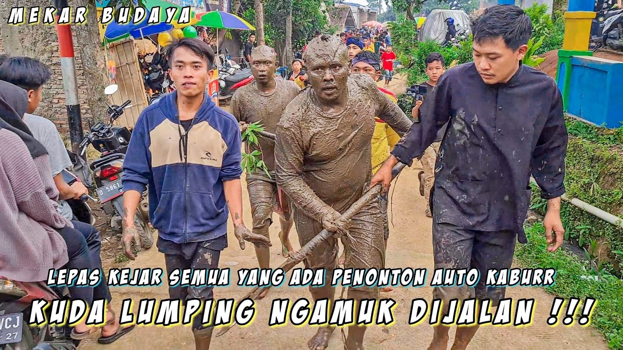 KUDA LUMPING NGAMUK DI JALAN!!! KEJAR SEMUA PENONTON SAMPE LARI² || Seni Benjang Mekar Budaya