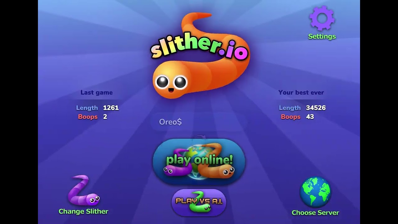 Playing slither.io gameplay 
