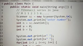 Fibonacci series program in java || java program for fibonacci series