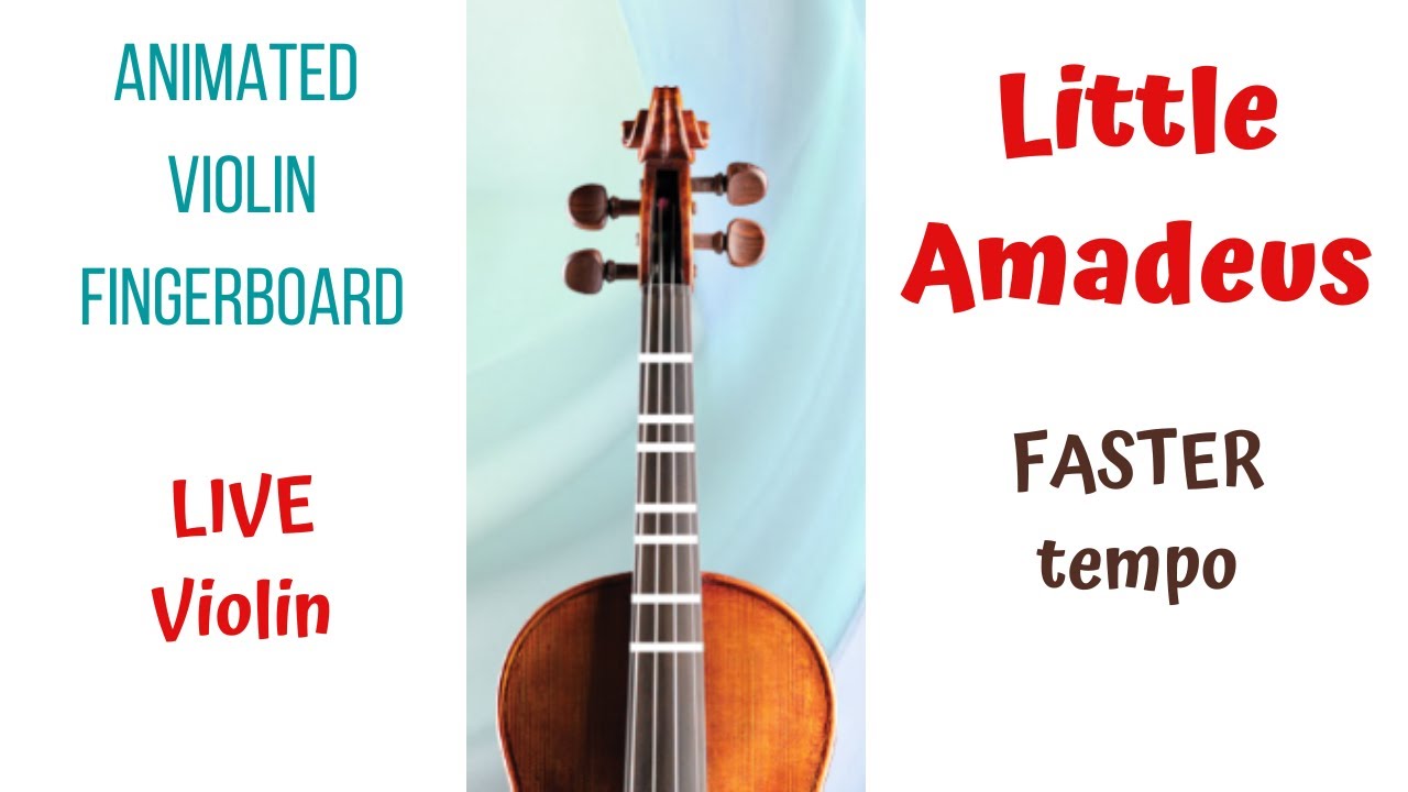 🧒LITTLE AMADEUS 🎻 Violin Theme | FASTER Tempo🎶| Animated Violin FINGERBOARD | LIVE Violin Tutorial