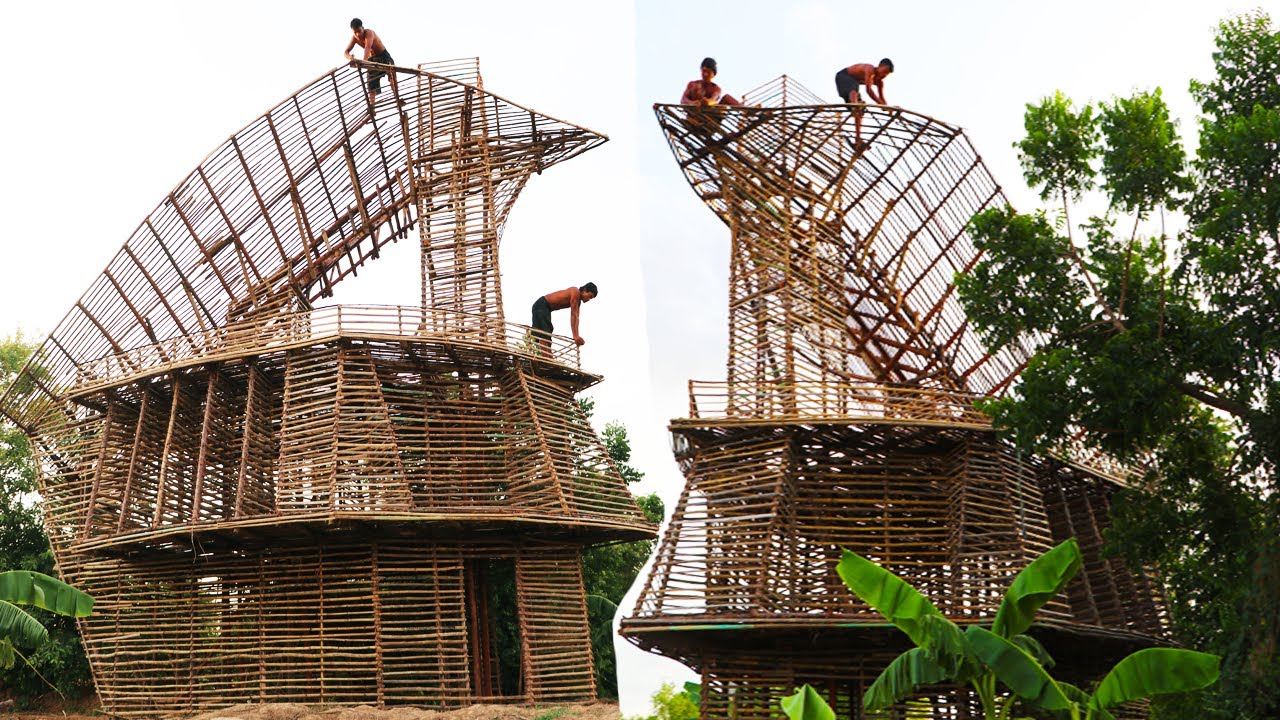 Awesome Build Three Story Villa House - Build Technologically Modern Forest House (Part 1)