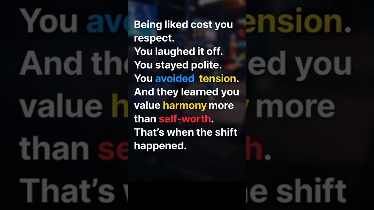 Being liked cost you respect 