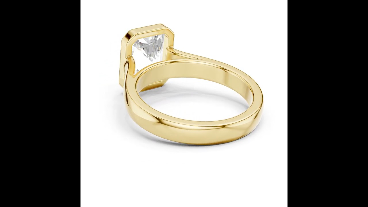Radiant Cut Bezel Set Lab Diamond Solitaire Ring