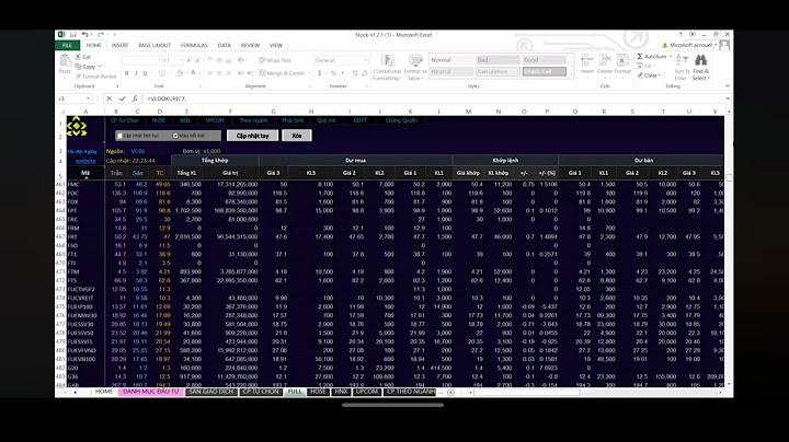 Hướng dẫn cập nhật giá thực vào excel