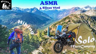 Solo Motorcycle trip/camping at 1200m(3937ft) altitude/hiking/cooking. A silent vlog(ASMR)
